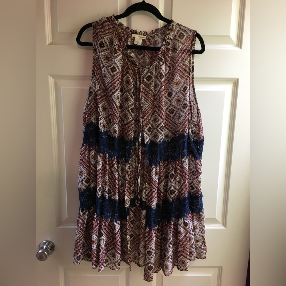 Tru Self Woman’s Boho Festival Kimono Vest Size 3X NWOT